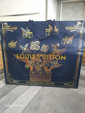 Louis Vuitton Le Voyage Des Lumieres Large Navy/Gold Paper Floral Gift Bag
