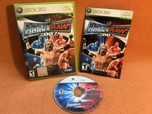 WWE Smackdown vs. Raw 2007 XBOX 360 Original Game Tested Complete Wrestling!
