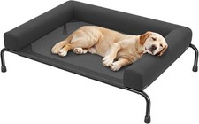 Elevated Dog Bed for Large Dogs, Cooling Raised Dog Cot with Bolsters, Breathabl
