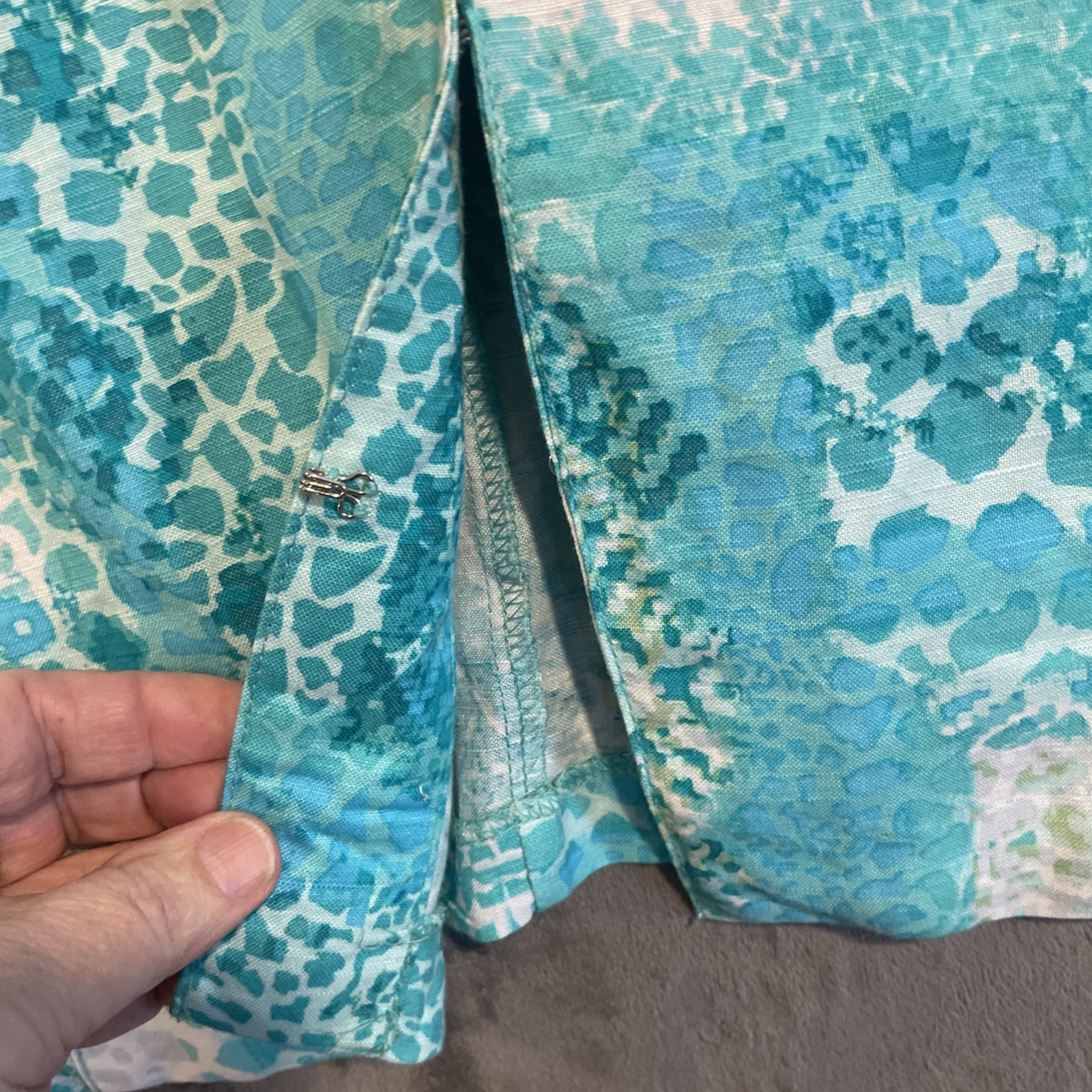 Ruby Rd Jacket 14 Lightweight Linen Blue Snake Pr… - image 4