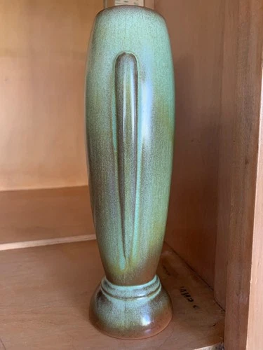 VINTAGE VASE FRANKOMA 43 GREEN BROWN Glaze