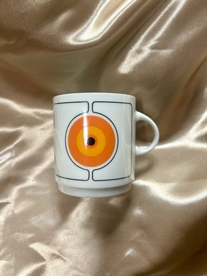 Thomas Germany Vintage Atomic Mug Orange Op Art Retro MCM Coffee Cup