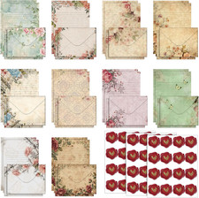 160 Packs Stationery Paper Set 50 Double Sided Stationery Writing Papers 50 Mat