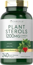Plant Sterols 1200 mg | 240 Softgel Capsules | with Beta Sitosterol | by Carlyle