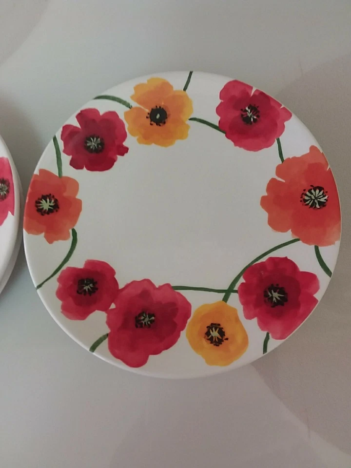 Set of 4 Maxcera Tabletop Collection 6" Appetizer Plates with Poppy Design - Изображение 4 из 4