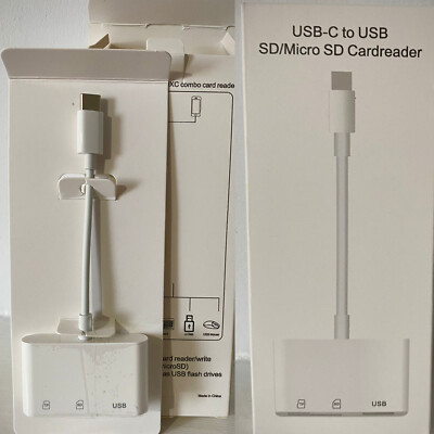 3-in-1 SD Card Reader With USB C, Micro USB & USB Ports - OTG Adapter For IPhone, IPad, Computer