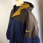 Vintage 90s NIKE Parka Trench Coat Puffer Puff Coat Jacket Color Block Winter XL