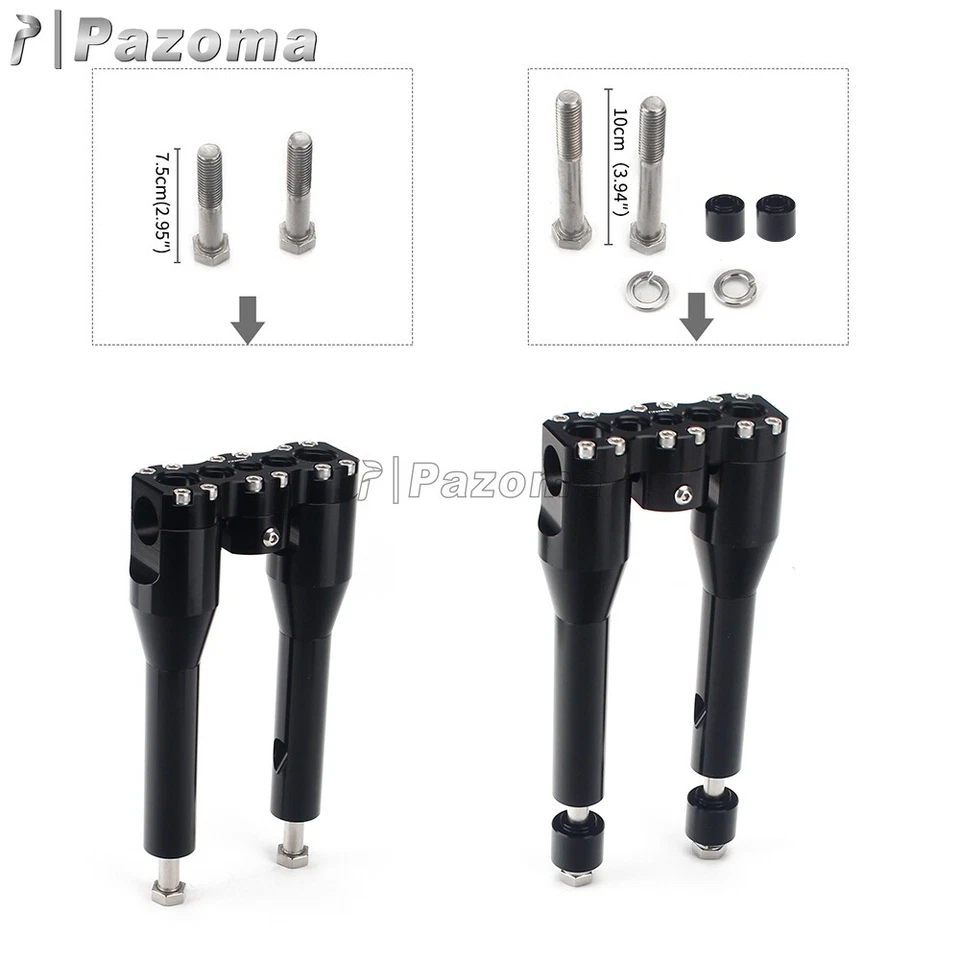 Manillar de motocicleta 6" 8" 10" 12" elevación negro para Harley Dyna 1" Bar Club Style Foto 4 de 4