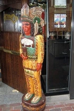 5' CHEERS TV Show Cigar Store Indian, Famous 5 ft Wooden Carving Frank Gallagher