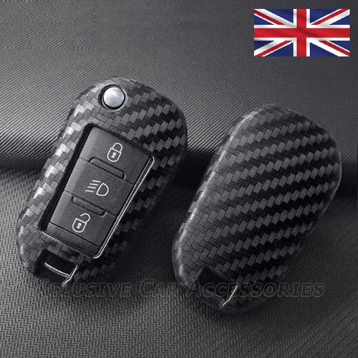 Carbon Fibre Key Cover Case For Citroen C3 Aircross C5 C-Elysee C4 Cactus  s11cf