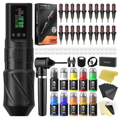 Tattoo Kit T-rex New Cool Wireless Tattoo Pen Kit 3.5mm Travel