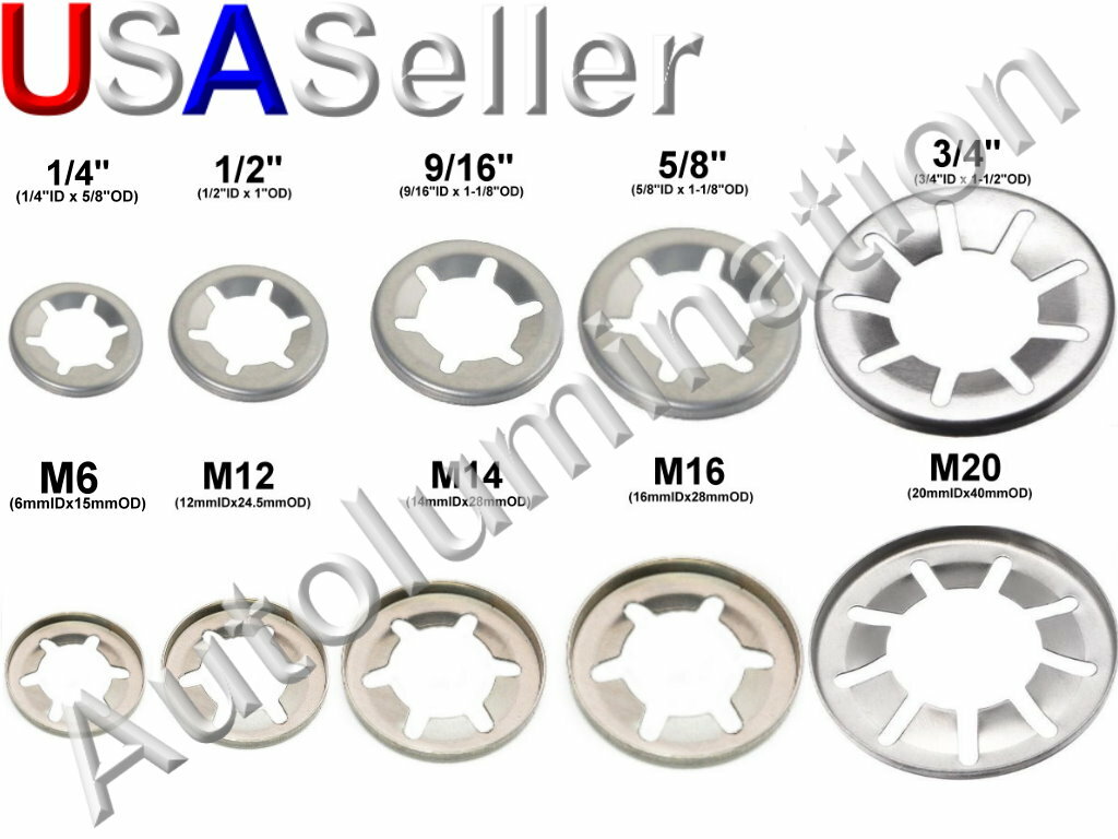 Stainless Steel Starlock Speed Star Lock Washers Shaft Axle Rod