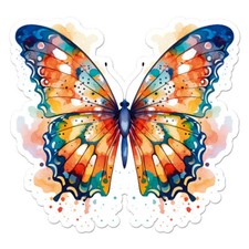 Watercolor Butterfly, Vinyl Decal Sticker, Indoor Outdoor, 3 Sizes, 11994