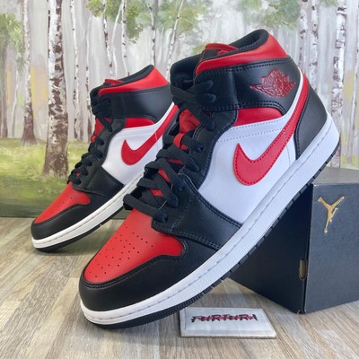 nike jordan 1 mid black fire red