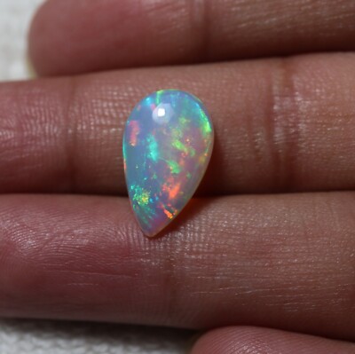 4,4 kt 17 x 10,4 x 5,4 mm echter AAA grün roter Feuer äthiopischer Opal Birne...
