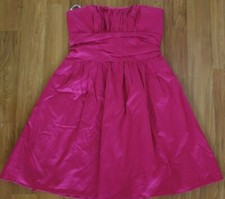 Davids Bridal Dress Sz 10 Strapless Pink Satin Gathered Bust Belted Look Formal
