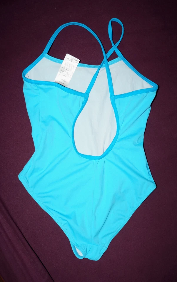 Maillot de bain 1 pièces Tribord oxylane 10ans bleu turquoise - Photo 2/4