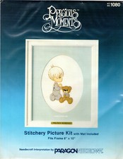 "God Loves Me"  1984 Precious Moments Stichery Picture Kit 1080 Paragon Needlecr