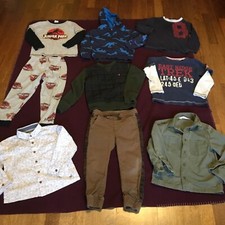 BOYS AGE 5/6 AUTUMN/WINTER/SPRING GOOD BRANDS CLOTHING BUNDLE 9 ITEMS A32