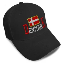 Baseball Cap Denmark Flag Danish A Embroidery Dad Hats for Men & Women 1 Size
