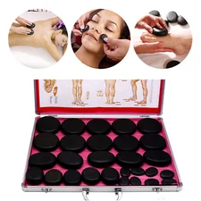 16/20/28pcs Hot Spa Rock Basalt Stone Stones Massage Warmer Kit & Heating Box US
