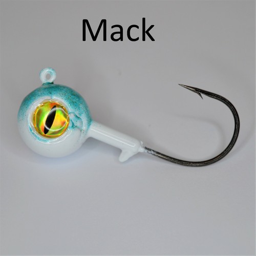 Big Eye Ball Jigs 3PK, Fluke, Flounder, Striper, Rattle, Gulp jigs