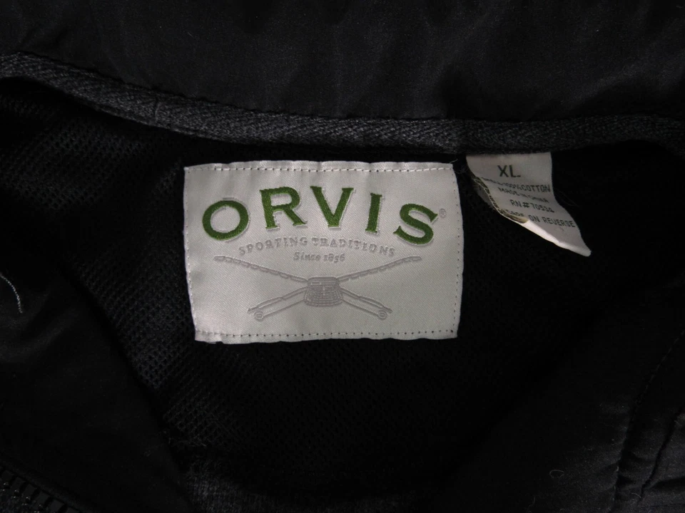 ORVIS Pullover 1/2 Zip Sweater XL Gray Casual Men's Arm Pocket - Image 2 of 4
