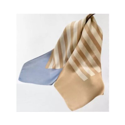 100% Mulberry Silk 26'' Square Scarf Women Neckerchief Wrap Floral Yellow Flower