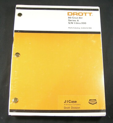 CASE DROTT 80 Cruz Air Excavator Series A Parts Manual Book S/N 1 thru ...