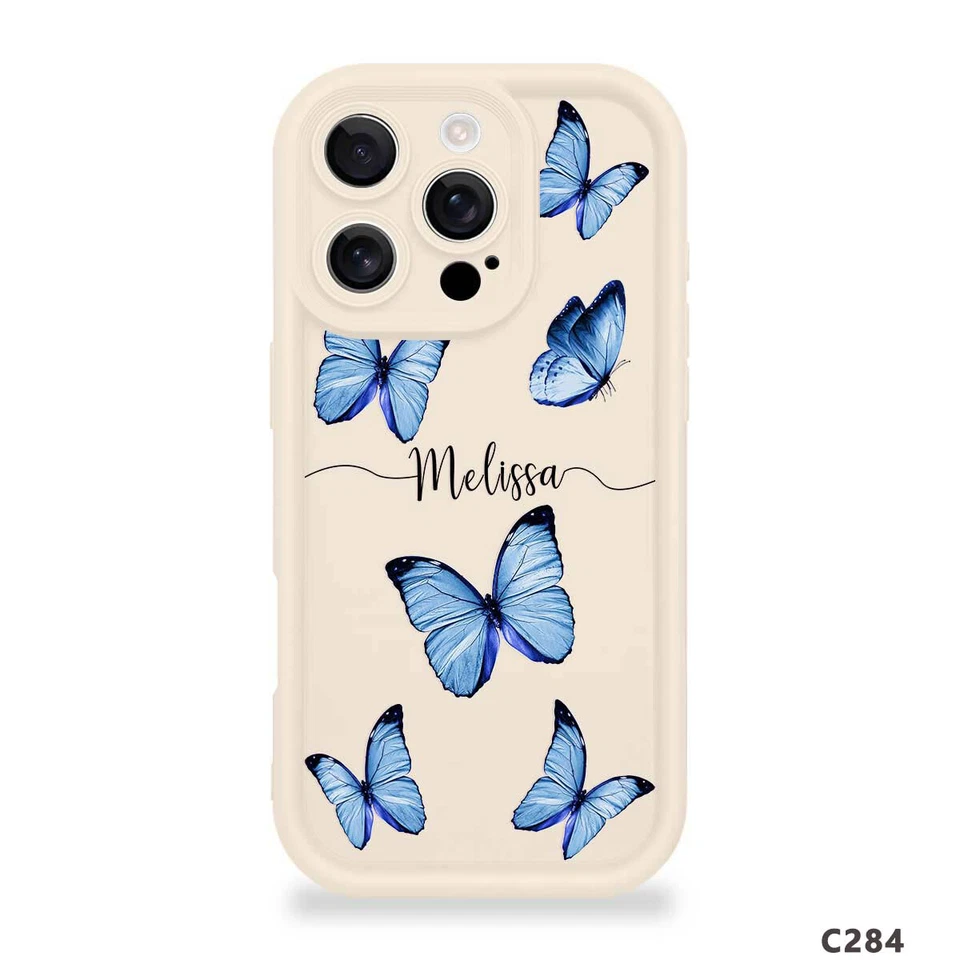 Encantadora Funda Personalizada Mariposa para Teléfono para iPhone 14 15 16 Pro Max 13 12 11 Foto 3 de 4
