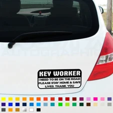 KEY Worker Awareness Sign Vinyl Decal Sticker Car Van Window Prevent Disease