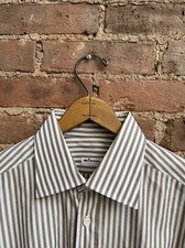 Kiton Men  s Shirt, Sz 16.5/42 Stripe, Lightweight 100 Cotton Italy
