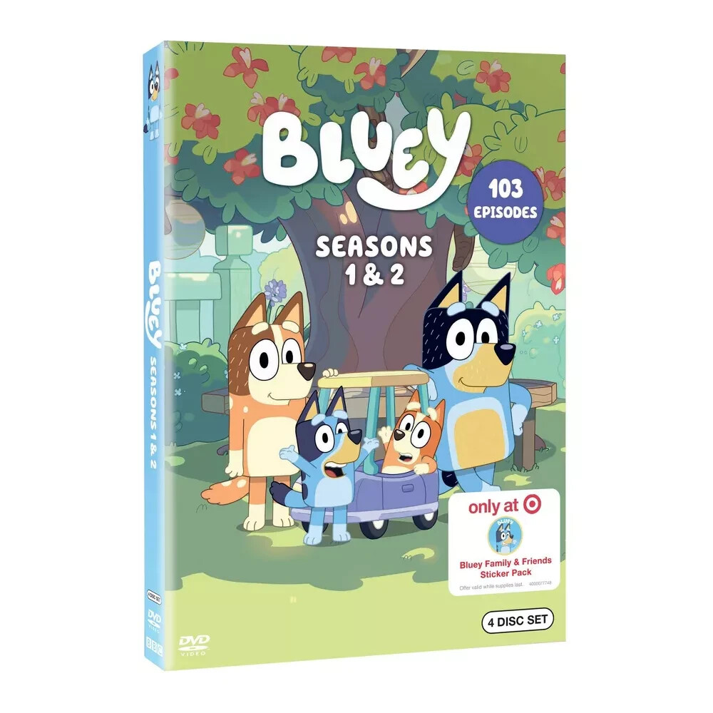 Bluey: Seasons 1 & 2 DVD Set w/Slipcover (103 Episodes), BRAND NEW