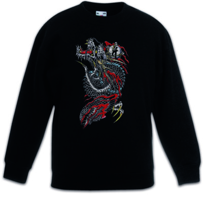 Yak Dragon Kids Kinder Pullover Asian Chinese Japanese Tattoo Artist Samurai