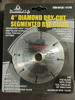4'' Diamond Saw Blade Dry Cut Segmented Rim