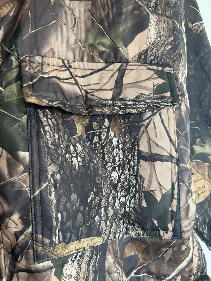 Real tree Camouflage Outdoors Sherpa Lined Hooded Coat Medium - Image 3 of 4
