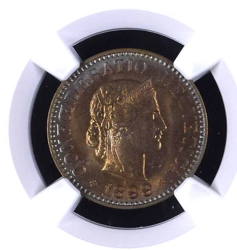 Switzerland 10 Rappen 1899 (B) NGC Graded MS 63