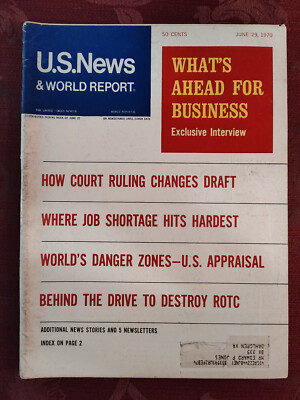U S NEWS World Report Magazine June 29 1970 Court Ruling Changes Draft ROTC