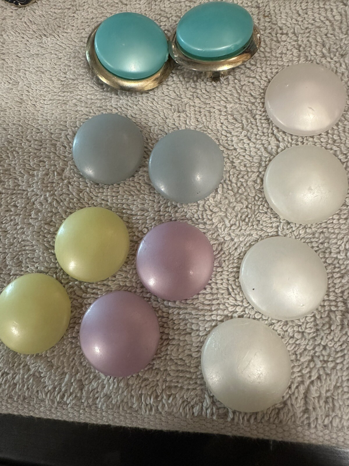 VTG Clip On Button Earring Set Interchangeable Sn… - image 7