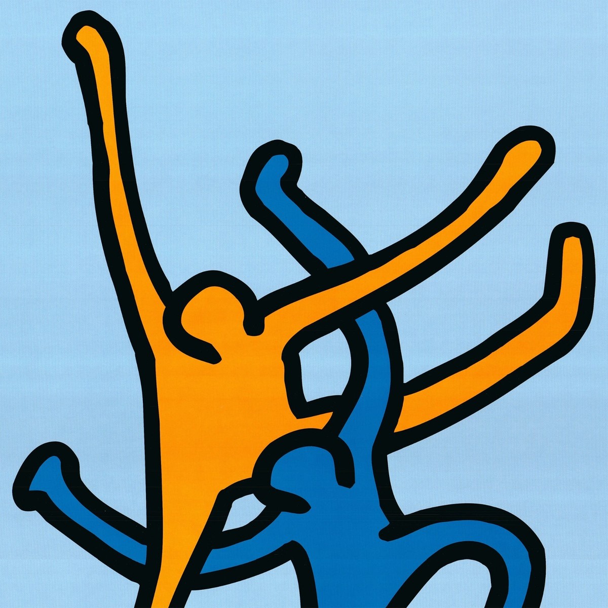 1989 Keith Haring Estate People dance vintage lithography art