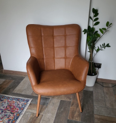Kunstleder Sessel Vintage Industrial Style Sitz groß Hochlehner Sofa Stuhl