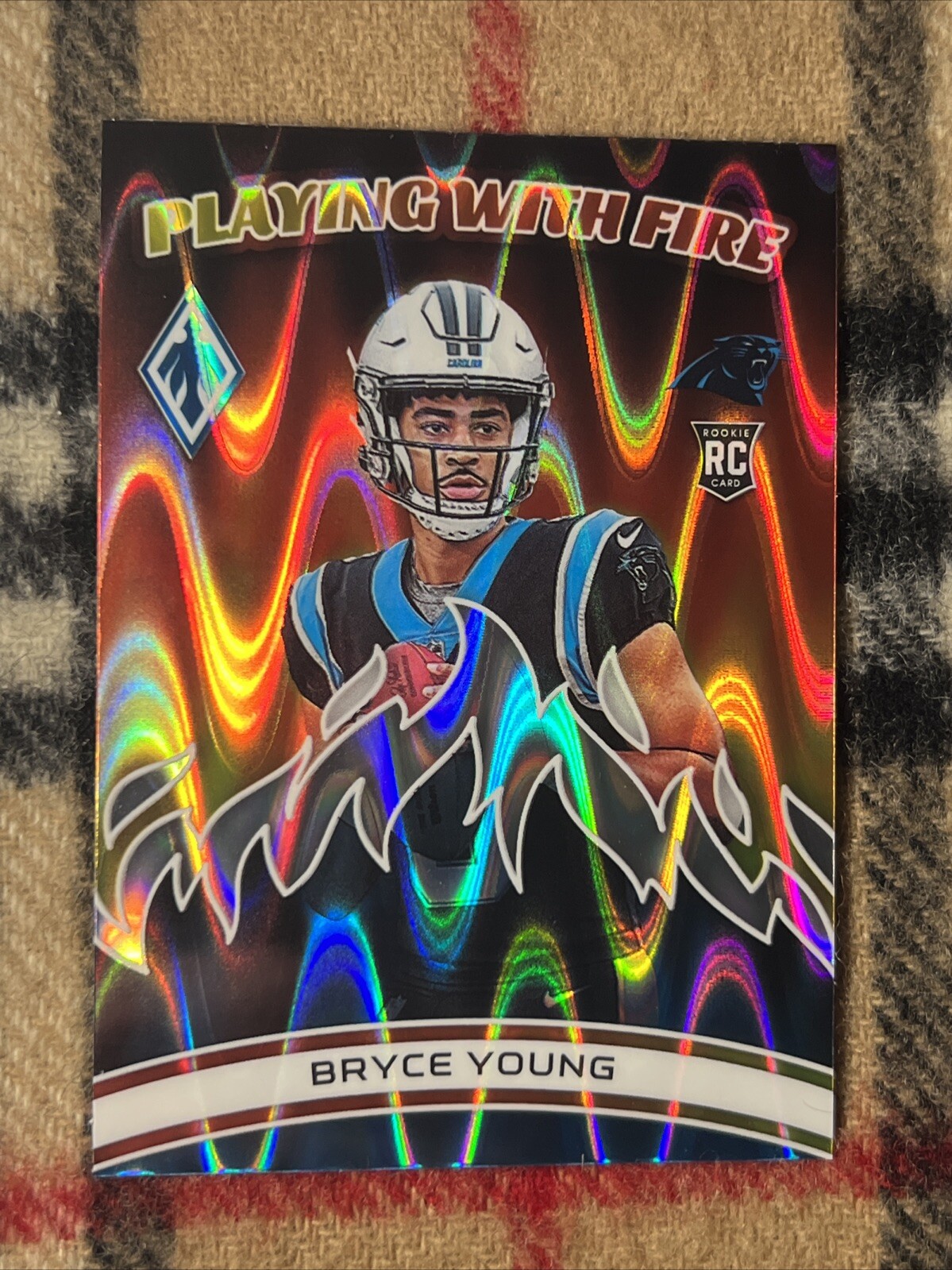 2023 Phoenix Bryce Young Silver Seismic Playing With Fire Rookie Card RC #PWF-1
