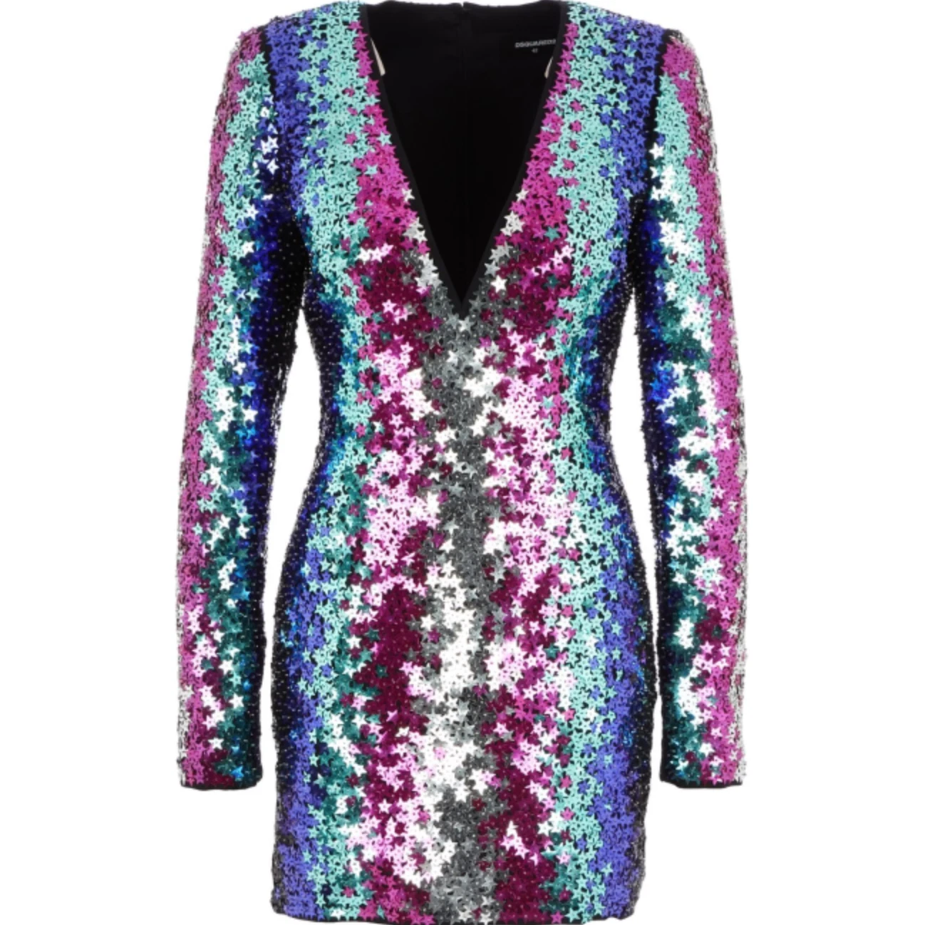 Mini abito DSQUARED2 stelle con paillettes impreziosite UK 6 IT 38 £3000