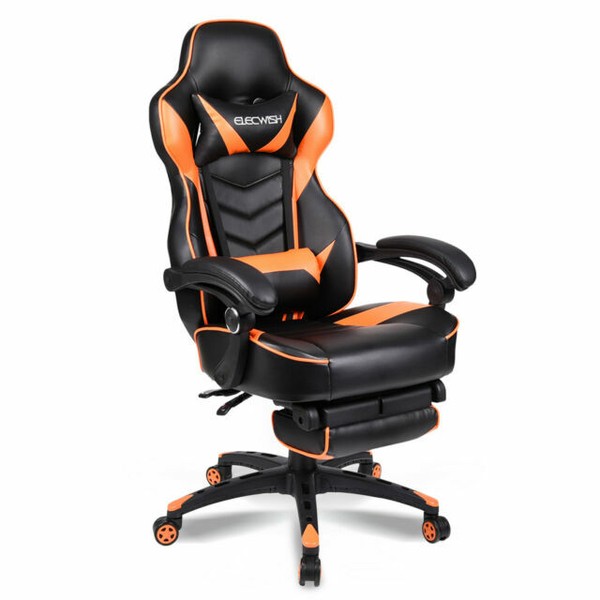 Elecwish Ergonomic Leather Computer Gaming Chair Orange For Sale Online Ebay