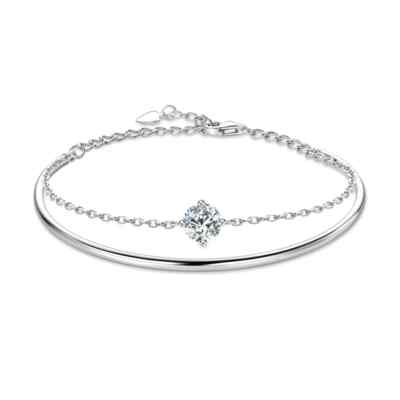 1ct Armband 18K Weißgold Diamant Testpass Laborgefertigt VVS1/D/Top