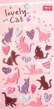 Yeehyun Joyful Lovely Cat Felt Sticker Sheet  KAWAII 