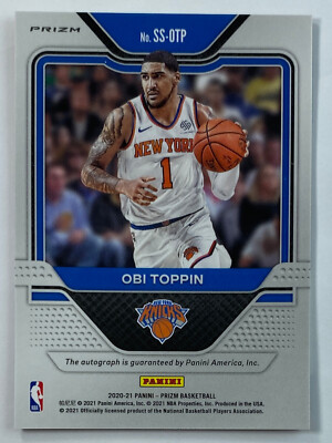 2020-21 Panini Prizm Obi Toppin Rookie Auto Signatures Red Scope