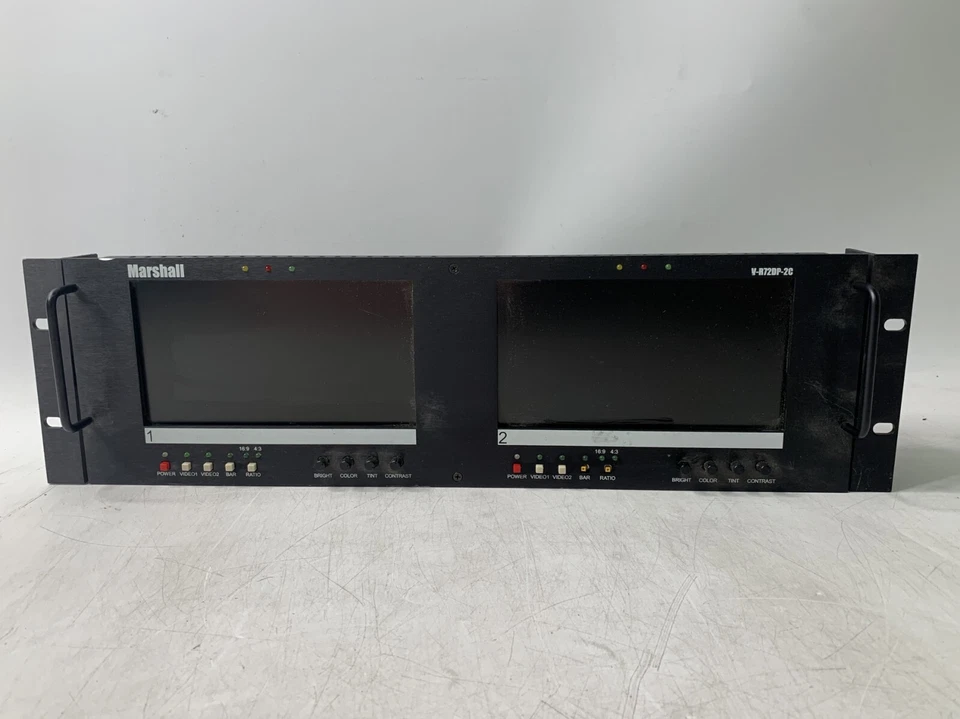 Lote de 3 monitores de video profesionales de montaje en rack Marshall V-R72DP-2C 3U - PIEZAS de desgaste pesado Foto 3 de 4