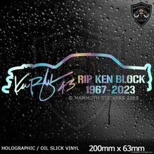 Ken Block RIP Oil Slick Car Sticker Window Bumper Decal Tribute Drift Gymkhana
