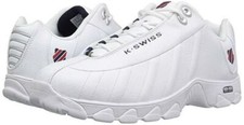 Man K-Swiss Tennis Training Sneaker Shoe 03426-130-M White/Navy/Red Brand New